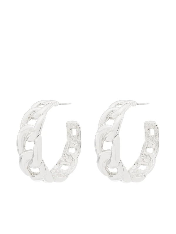 chain-link hoop earrings