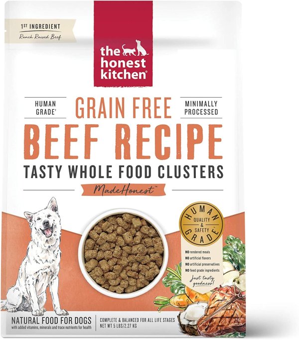 Whole Food Clusters Human Grade Dry Dog Food - Cage Free Chicken, Cage Free Turkey, Ranch Raised Beef