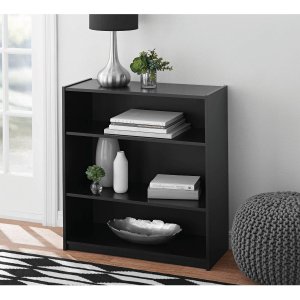 Mainstays 3-Shelf Wood Bookcase