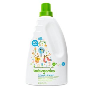 Babyganics 3X Baby Laundry Detergent, Fragrance Free, 60 Fluid Ounce