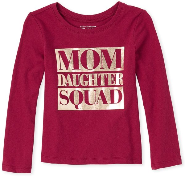 Baby And Toddler Girls Matching Family Foil Squad Graphic Tee
