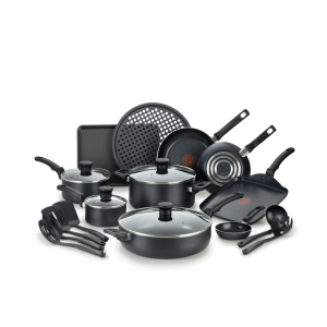 Black Friday Sale Live: T-fal Kitchen Solutions Cookware Set, Gray, 20 Pieces