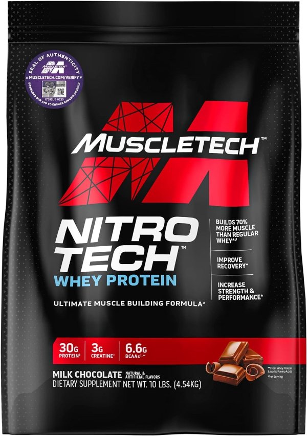 MuscleTech Nitro-Tech Whey Protein Isolate & Peptides for Muscle Gain