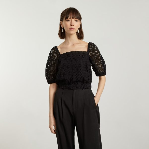 The Eyelet Puff Sleeve Top