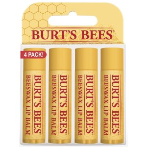 Burt's Bees 100% Natural Lip Balm, Beeswax, 0.15 oz., 4 Count