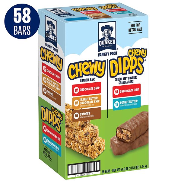 Chewy Dipps & Granola Bars, Variety Pack, 58 Bars