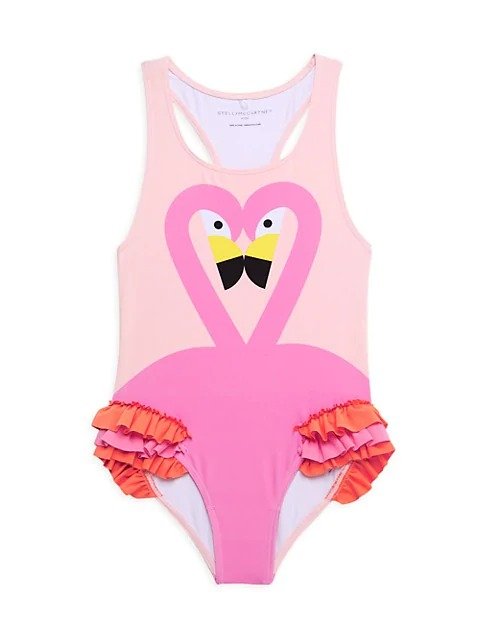 Little Girl's & Girl's Flamingo One-Piece Swimsuit