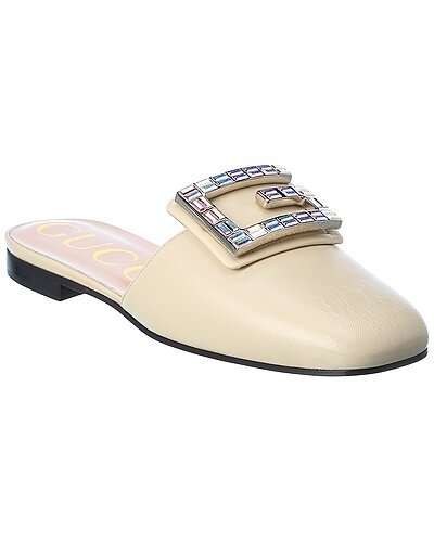 Gucci Crystal G Leather Slipper