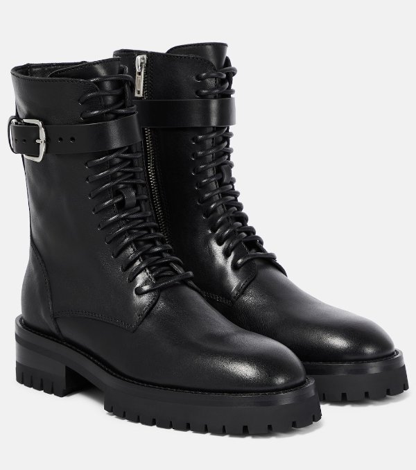 Cisse leather combat boots