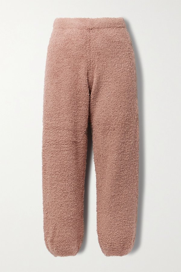 Cozy Knit boucle track pants - Rose Clay