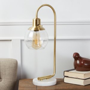 Better Homes & Gardens Marble Base Table Lamp, Brushed Brass Finish