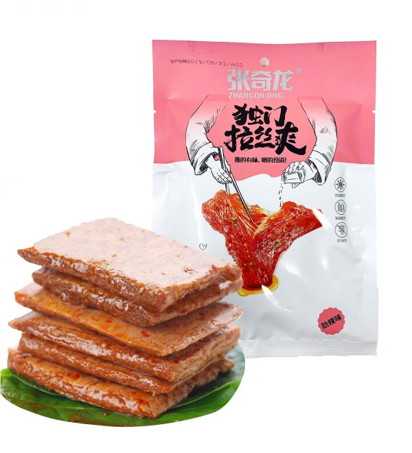 Zhang Qilong Hand Tear Protein Meat Bean Dried Hot Strip Extra Spicy Flavor 102g