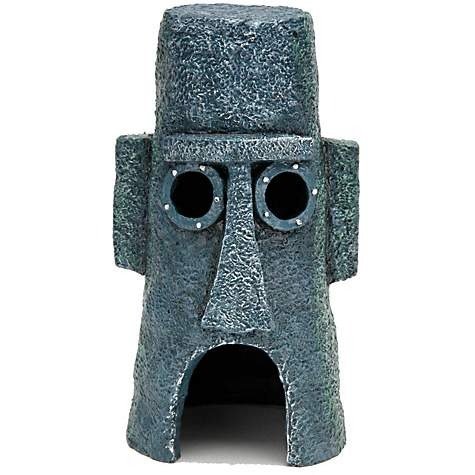 Penn Plax SpongeBob Squidward Easter Island Home Aquarium Ornament, 3" L X 3" W X 6" H | Petco