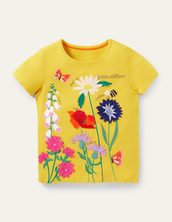 Flutter Fun Fact T-shirt - Daffodil Yellow Flowers | Boden US