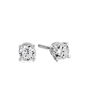 Ending Soon: Certified 14k White Gold Diamond with Screw Back and Post Stud Earrings (J-K Color, I1-I2 Clarity)