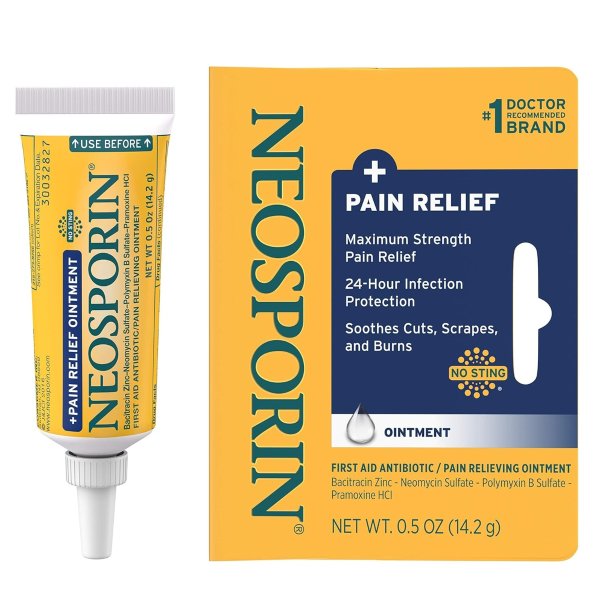 + Maximum-Strength Pain Relief Dual Action Antibiotic Ointment with Bacitracin Zinc 0.5 Oz