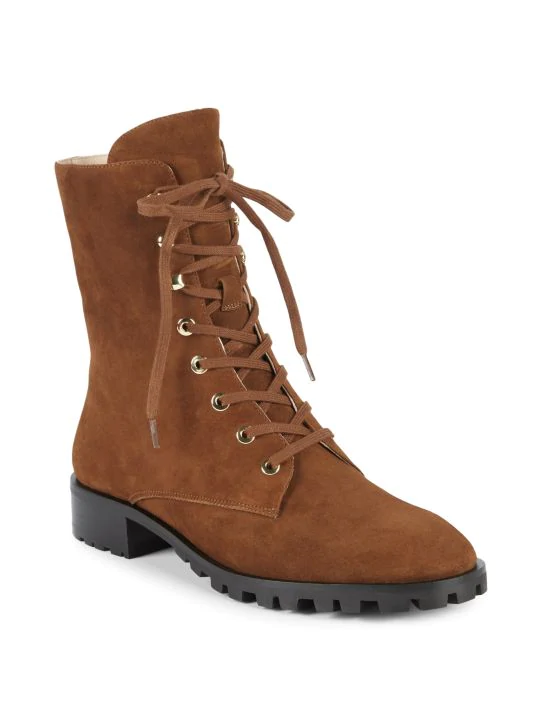 Norrie Suede Lace-Up Booties