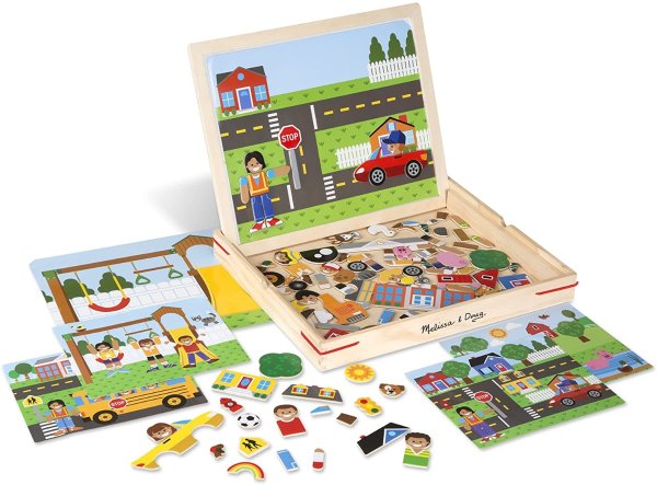 Wooden Magnetic Matching Picture Game With 119 Magnets and Scene Cards