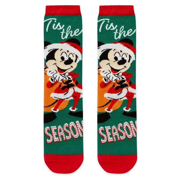 Santa Mickey Mouse Holiday Socks for Adults | shopDisney