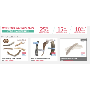 低至五折+最高额外75折 Doggyloot 狗狗零食玩具等 Weekend Savings Pass