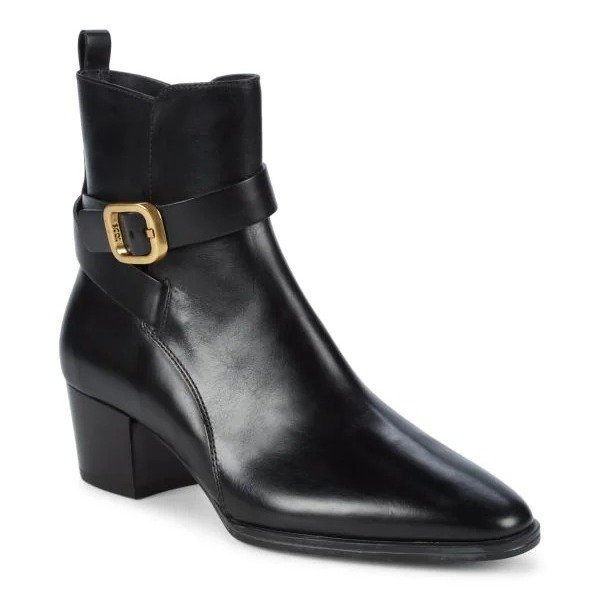 Women's Buckle Leather Ankle Boots