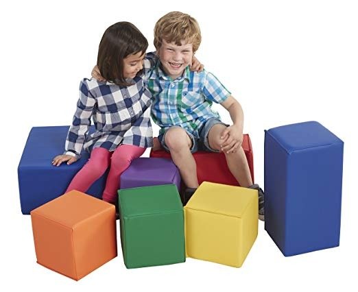 Softzone Foam Big Building Blocks, Soft Play for Kids (7-Piece Set), Big Blocks, Primary