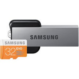 Samsung EVO 32GB Class 10 MicroSDHC Memory Card with USB Reader