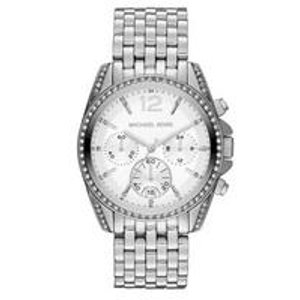 Michael Kors Pressley Pearlized Stainless Steel Chronograph Watch, White