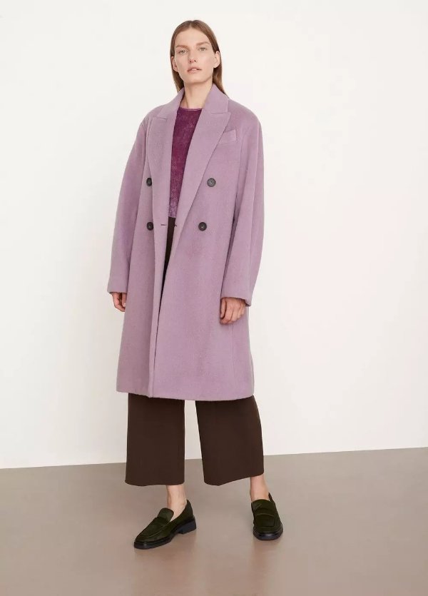 香芋紫羊毛大衣