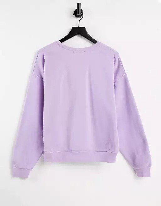 organic cotton crew neck sweatshirt in lilac