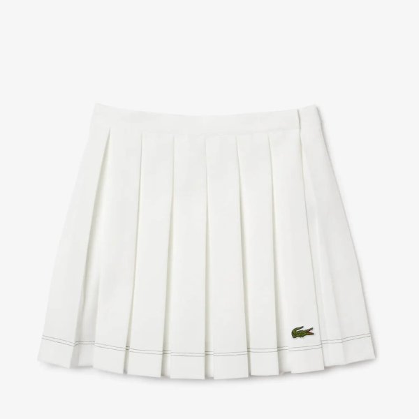 Pleated Twill Mini Skirt