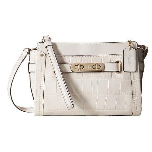 COACH Embossed Croc Swagger Wristlet