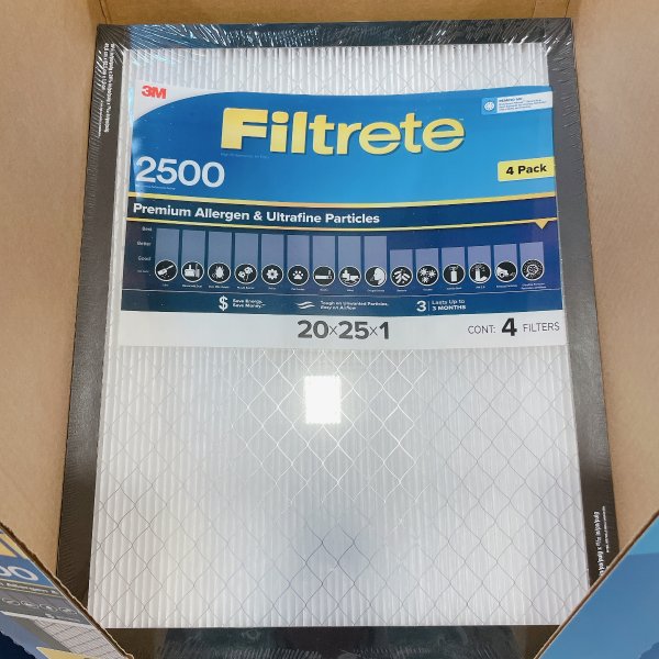 3M 2500 Series Filtrete 1" Filter, 4-pack