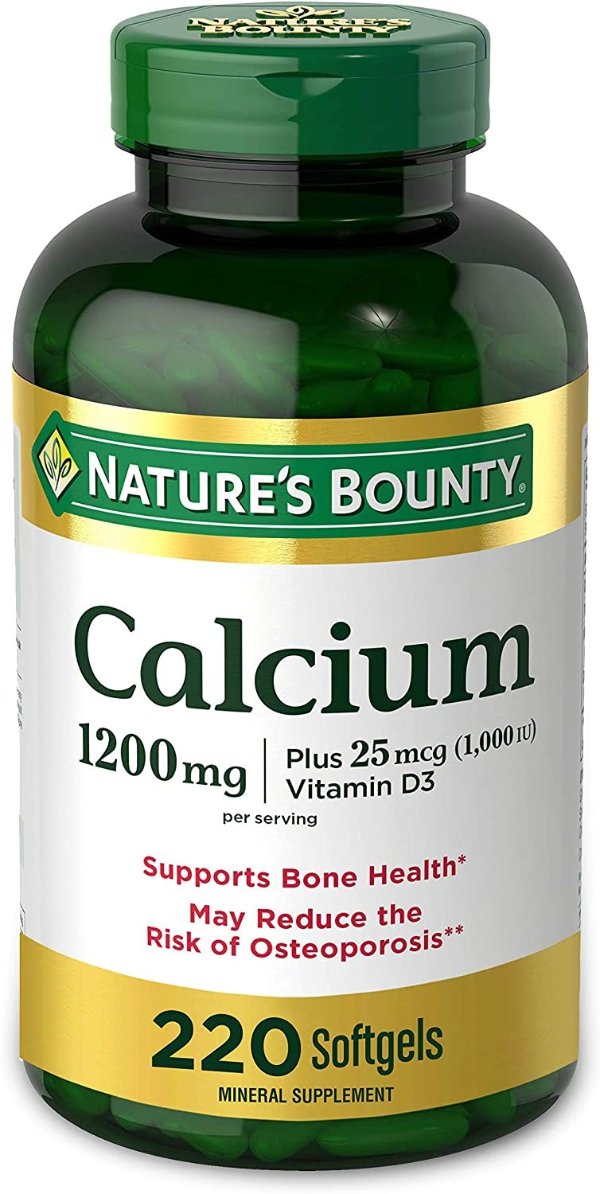 Calcium & Vitamin D by Nature's Bounty, Immune Support & Bone Health, 1200mg Calcium & 1000iu D3, 220 Softgels