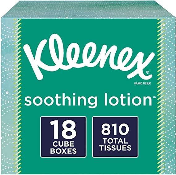 Soothing Lotion Facial Tissues, 18 Cube Boxes, 45 Tissues per Box (810 Tissues Total)