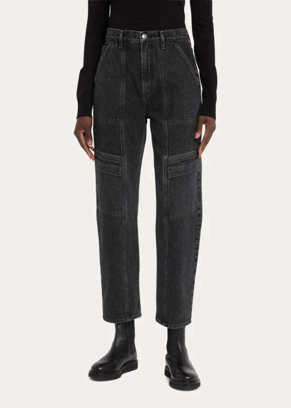 Cooper High Rise Straight Cargo Jeans