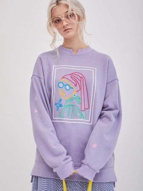 Jenny Embroidery Sweatshirt Violet