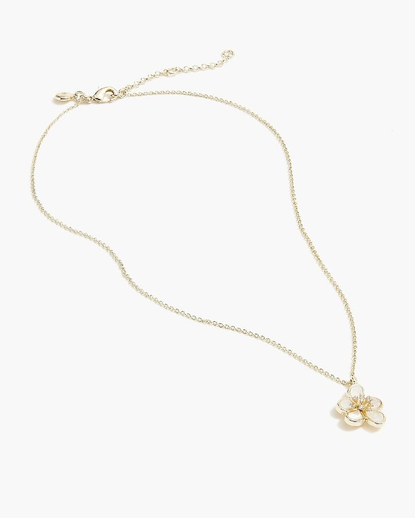 珍珠母贝花朵项链