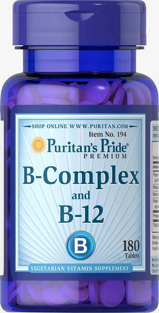Vitamin B-Complex And Vitamin B-12 180 Tablets | Vitamins & Supplements Supplements | Puritan's Pride