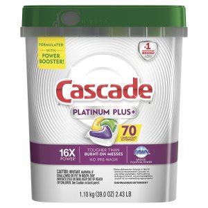 Cascade Platinum Plus Dishwasher Detergent Actionpacs, Lemon, 70 Count