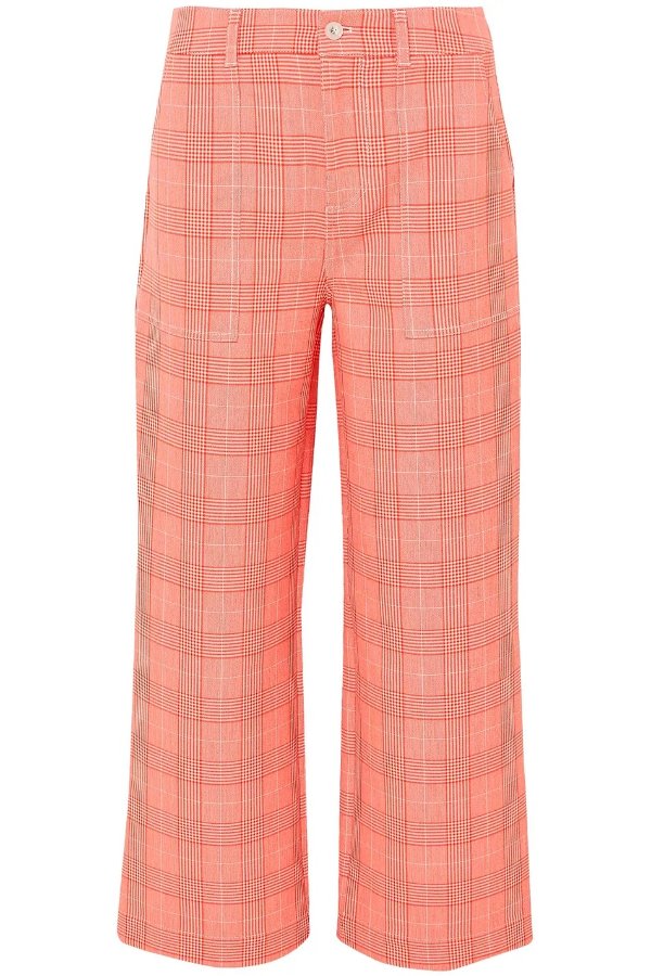 Checked cady wide-leg pants