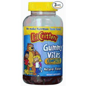 Lil Critters儿童多种维生素软体 小熊糖 190粒每罐 3罐装