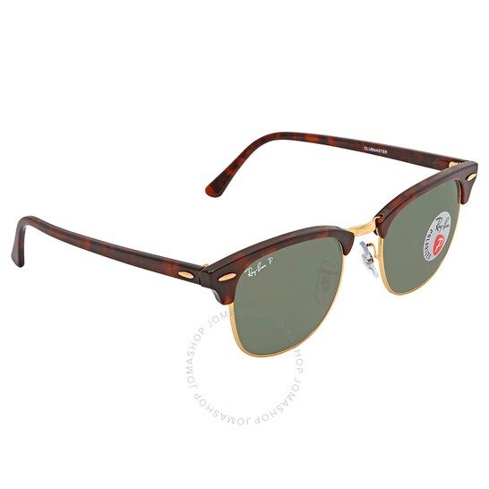 Ray Ban Clubmaster Classic Polarized Green Classic G-15 Unisex Sunglasses RB3016 990/58 51