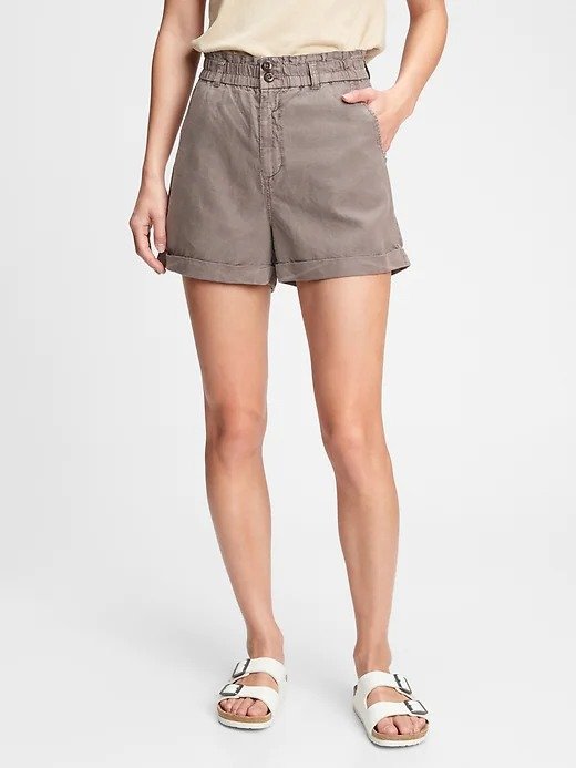 High Rise Paperbag Shorts with Washwell™