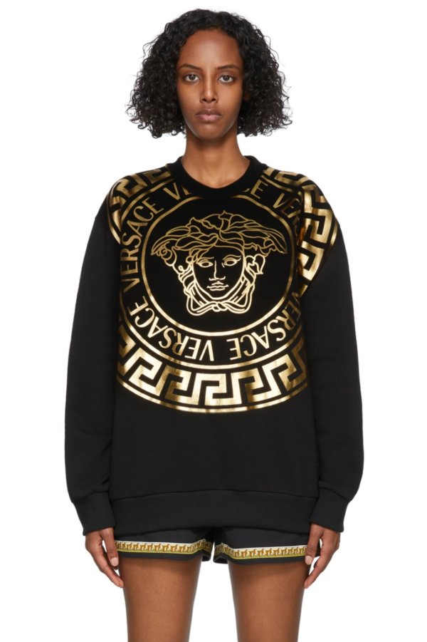 Black & Gold Medusa Logo Sweatshirt