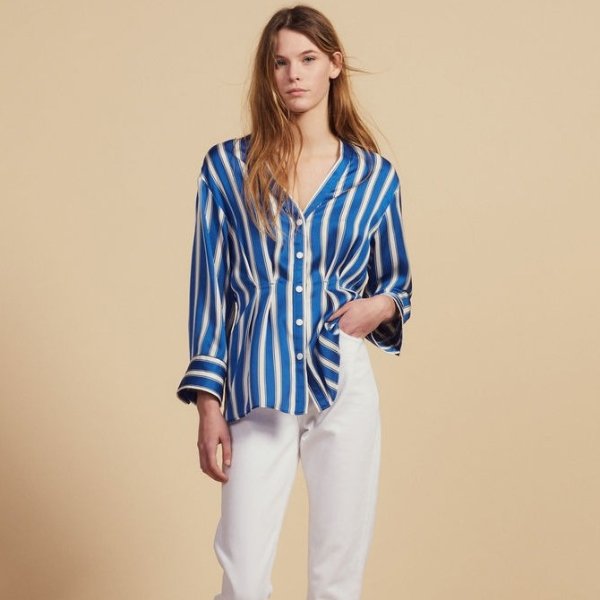Striped Shirt With Press Studs