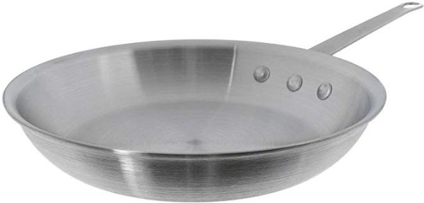 10 Inch Natural Finish Aluminum Frying Pan, Fry Pan, Commercial Grade - NSF Certified