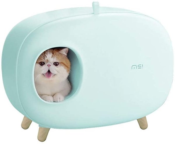 MS Cat Litter Box for Easier Handling of Cat Litter, Enclosed Design, Easy to Clean, Prevent Sand Leakage, Easy Assembly and Large Space, with Cat Litter Scoop