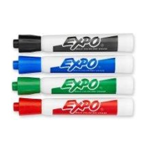 Expo 2 Low-Odor Dry Erase Markers, Chisel Tip, 4-Pack, Assorted Colors