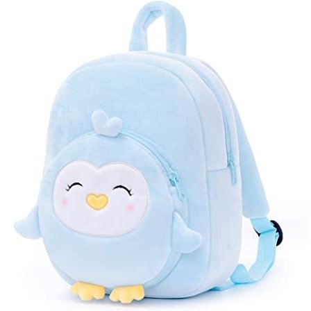 Kids Backpack for Girls Plush Penguin Bag Blue 11 Inches